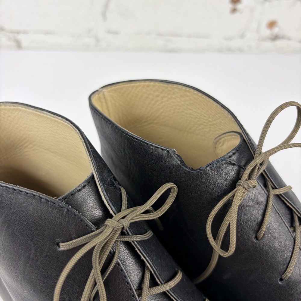 Nisolo Isla Black Leather Chukka Ankle Bootie Laced Boot 9 - Picture 3 of 14